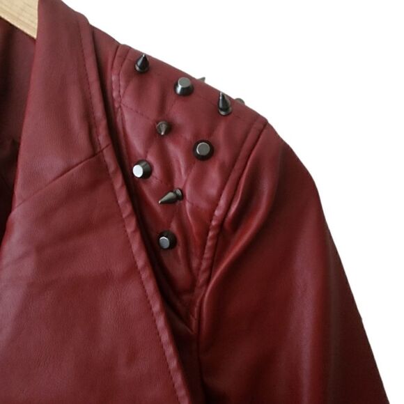 Love Tree Faux Leather Moto Jacket - Size S - Picture 3 of 8